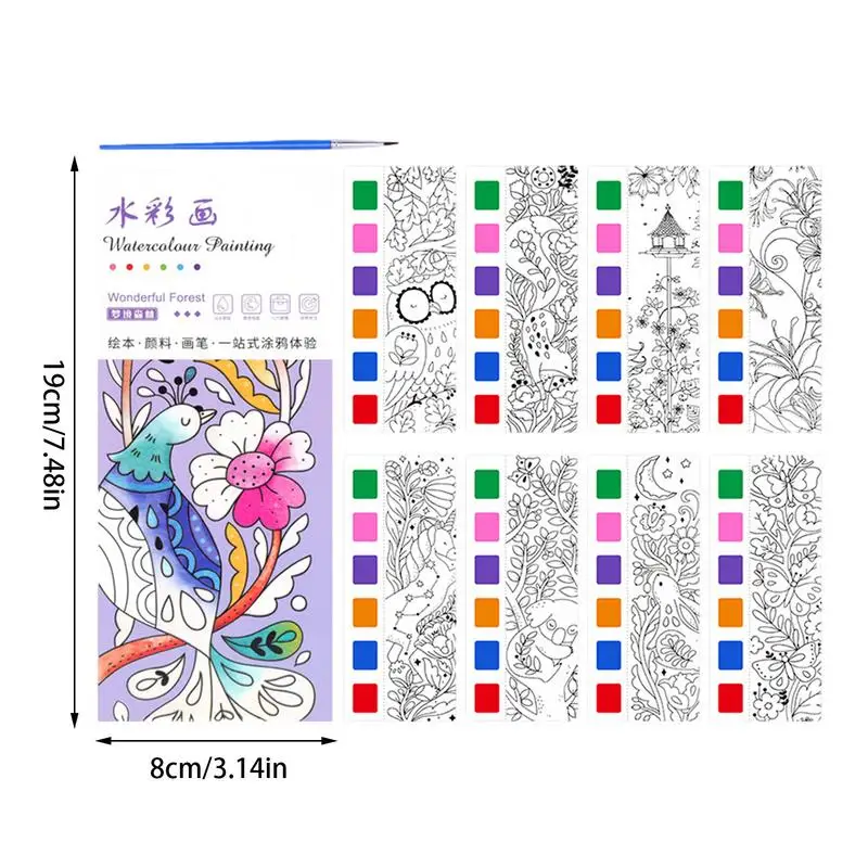 หนังสือรูปวาดสีน้ำพ็อกเก็ตหนังสือชุดงานฝีมือศิลปะหนังสือมือรูปวาดสีน้ำทางการศึกษาชุดวาดภาพด้วยแปรงสีน้ำ