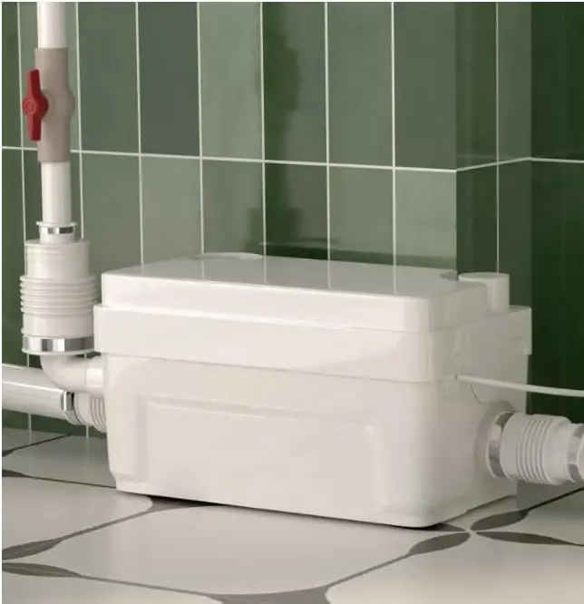 400W Shower Sump Pump, 20ft/6m Upflush, 3 Inlets, Under Sink Design | Automatic Ejector Wastewater Disposal for Basement