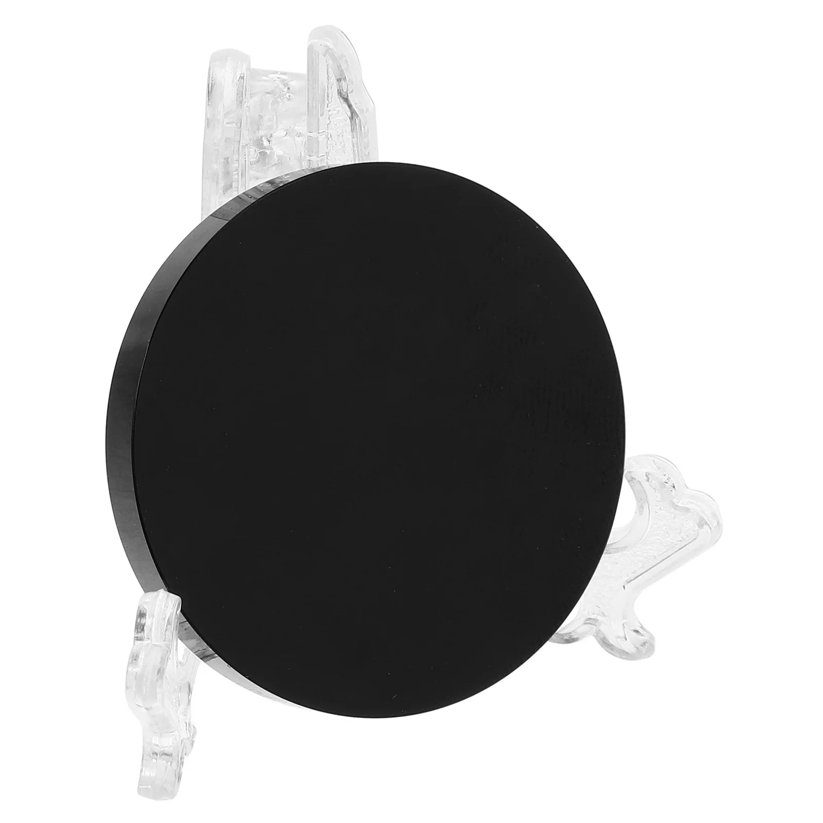 Obsidian Divining Mirror Desktop Decor Modern Accents Black Round Coasters Drinks Scrying Table Centerpieces for Dining Room