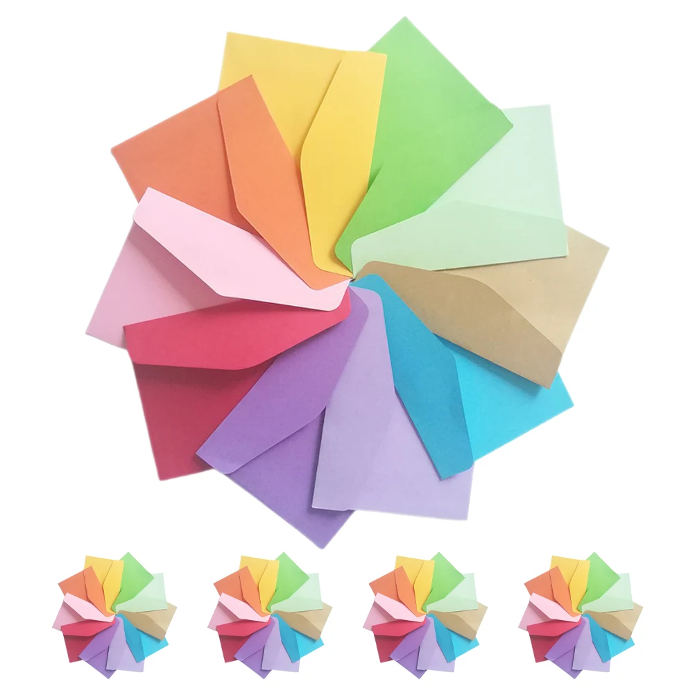 50 قطعة مغلفات النمط الغربي مغلفات ورقية فارغة ملونة لتخزين البطاقات أساسيات صغيرة هدايا الحفلات تهنئة العطلة