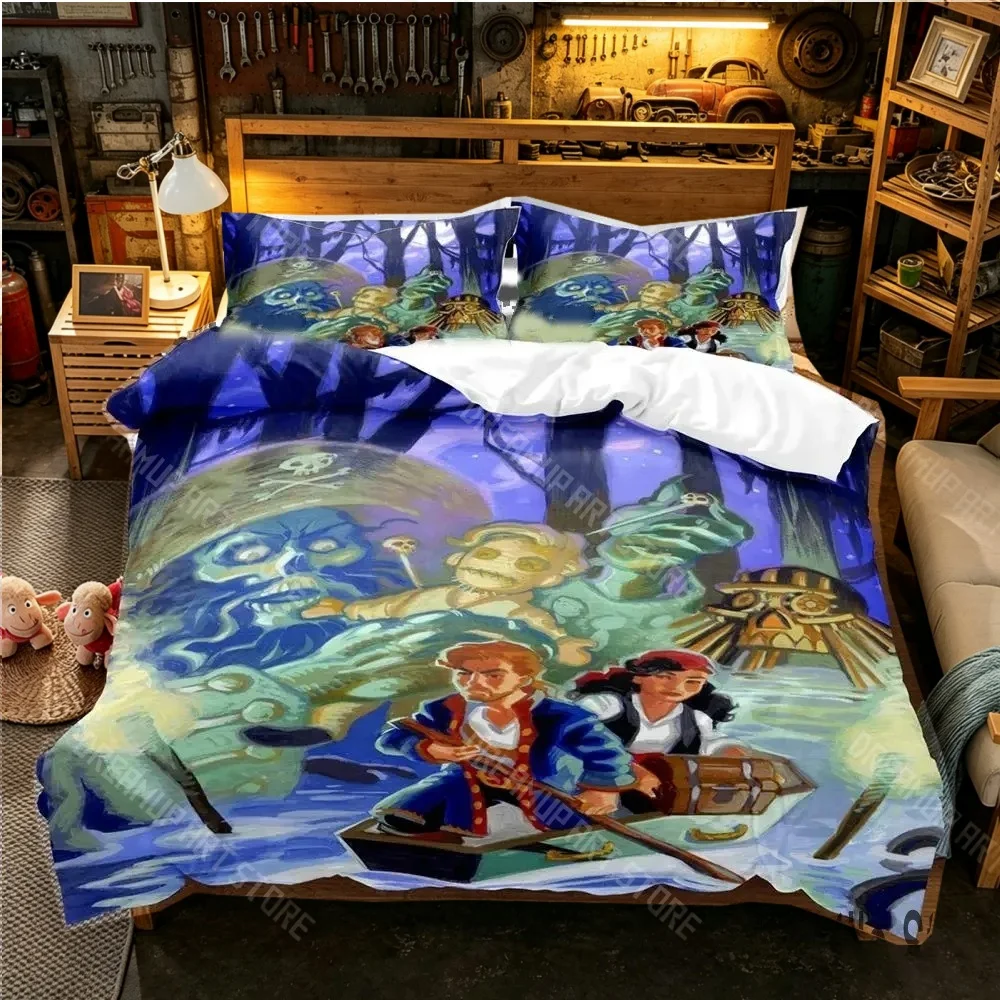 3D Printed Monkey Island Lechuck Bedding Set for Boys Girls Duvet Cover And Pillowcase Twin Queen King Full Single Double Sizes