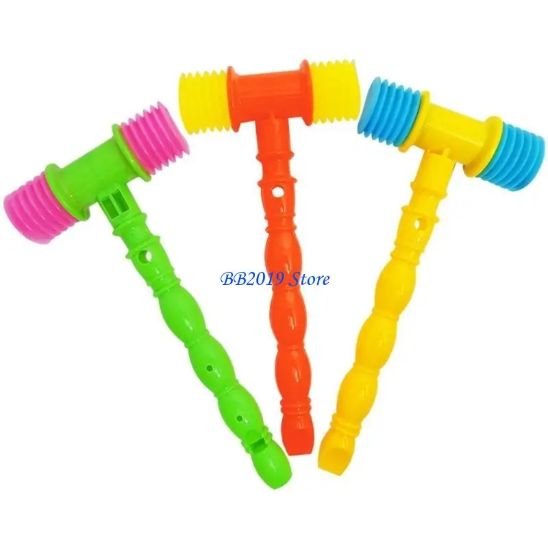 Q0KB البلاستيك لعبة المطرقة الصاخبة للأطفال ألوان عشوائية حشرجة عشوائية مثالية للعبة التفاعلية