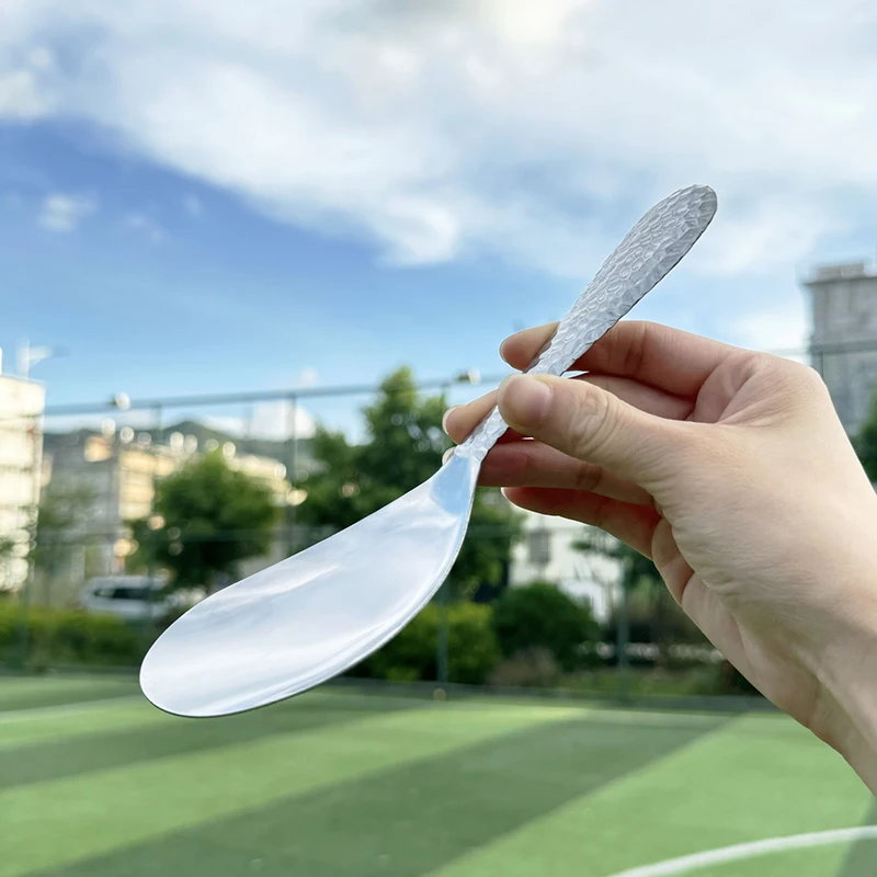 Stainless Steel Hammer Patterned Large Rice Spoon Cafeteria Restaurant Self-Service Cutlery Household Non-stick Rice Shovel