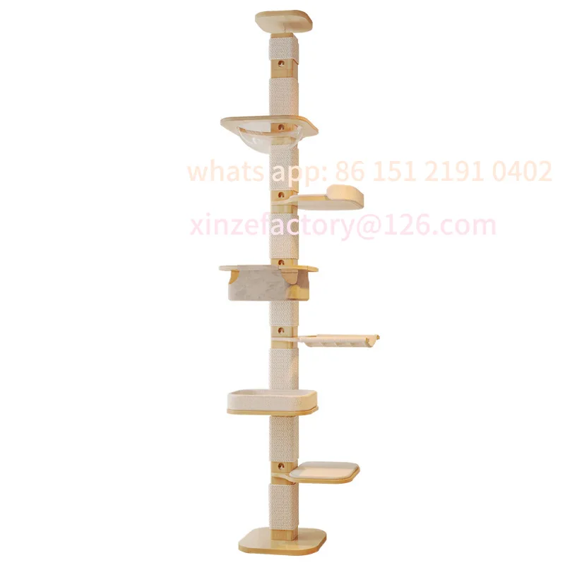 

All solid wood space capsule Tongtian column cat tree small apartment type indomitable cat climbing frame cat climbing frame min