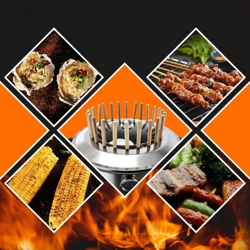 Stainless Steel Smokeless Multifunctional Barbecue Charcoal Oven Outdoor Camping Cooking Supplies Accessories Household Stove