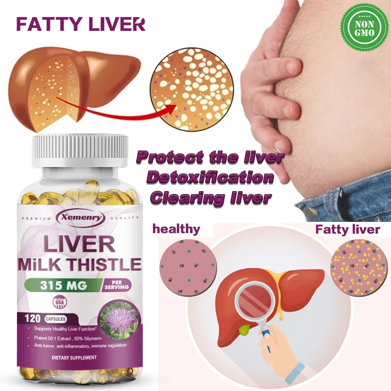 

Milk Thistle Liver Capsules 315Mg - Promotes Energy Production, Liver Health, Digestive Health, and Strengthens Immunity
