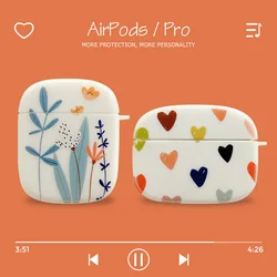 Flower and Grass Love For Apple AirPods 1 2 pro Bluetooth Headphone Cover 3rd Generation Silicone Soft Cover Protective Case