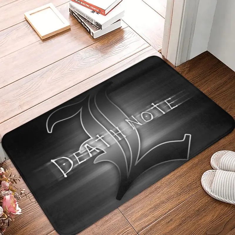 Death Note Door Floor Kitchen Bath Mat Anti-Slip Outdoor Anime Manga Light Yagami L Lawliet Doormat Toilet Entrance Carpet Rug