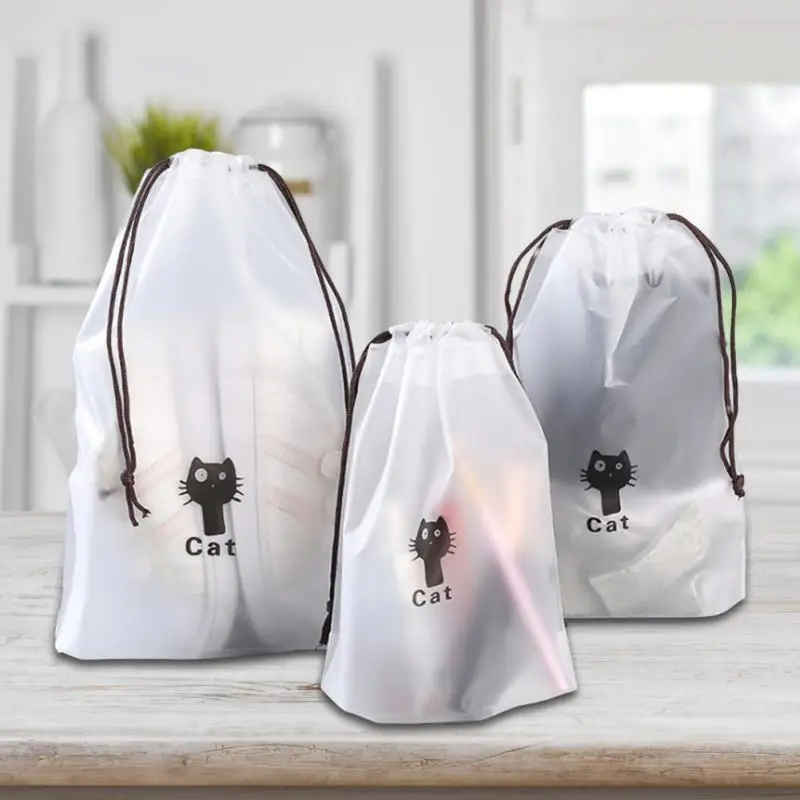 Storage Bag Cute Anti-dust Eco Bags Transparent Travel Shoe Bags Cosmetic Bags Toiletry Wash Kit Storage Pouch Women Makeup Case