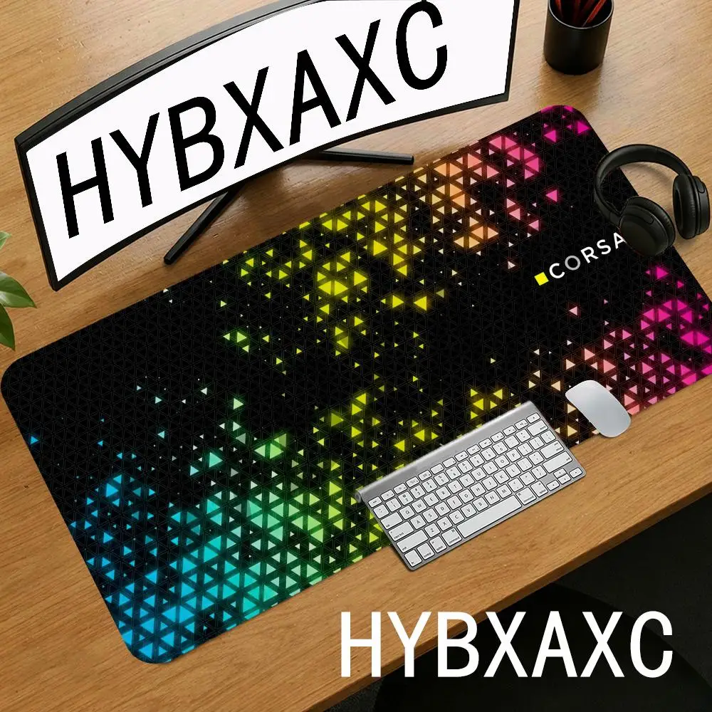 HYBXAXC Colorful Neon Triangle Gaming Mouse Pad Non-Slip Rubber Desk Mat Large Extended Keyboard for Gamers Mats Gamer Mousepad