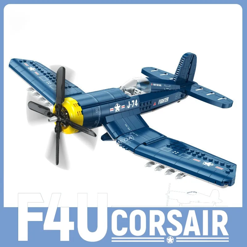 

767 шт. WW2 F4U Истребитель Строительный блок ВМС США Corsair Fighter Кирпичная модель Историческая коллекция MOC Армейский военный самолет Игрушка ﻿