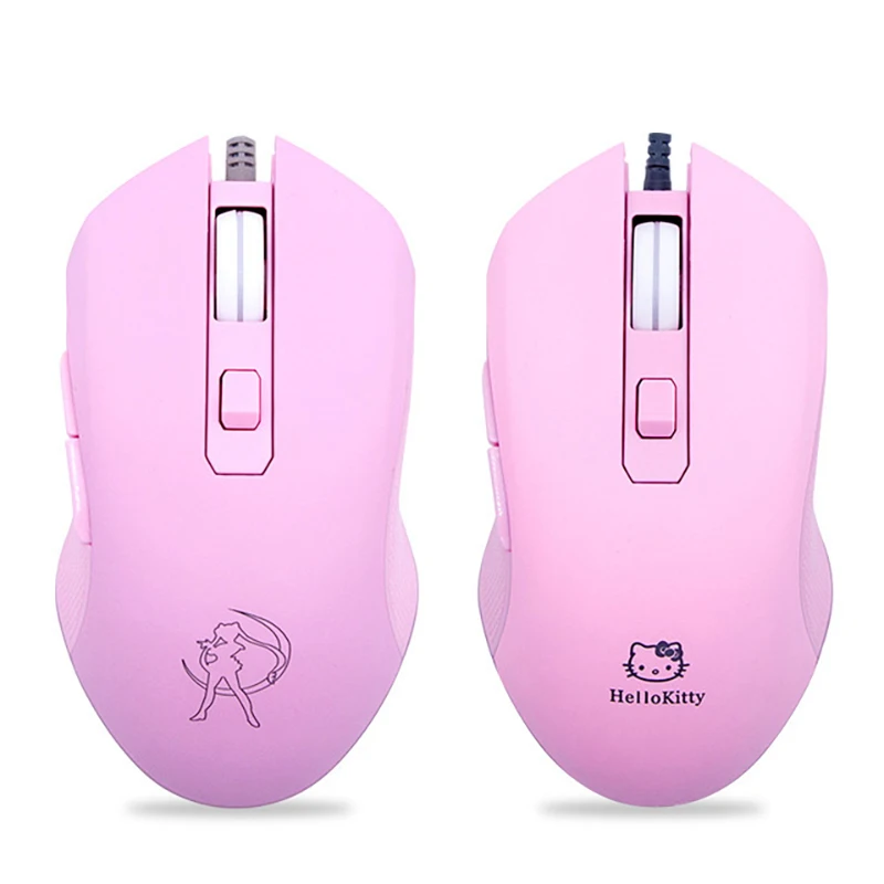 อุทัยDB49 แบบมีสายLuminousเมาส์สีชมพู 1600 (Dpi) อุปกรณ์เสริมคอมพิวเตอร์อุปกรณ์ต่อพ่วงสาวน่ารักสาวGaming Mouse