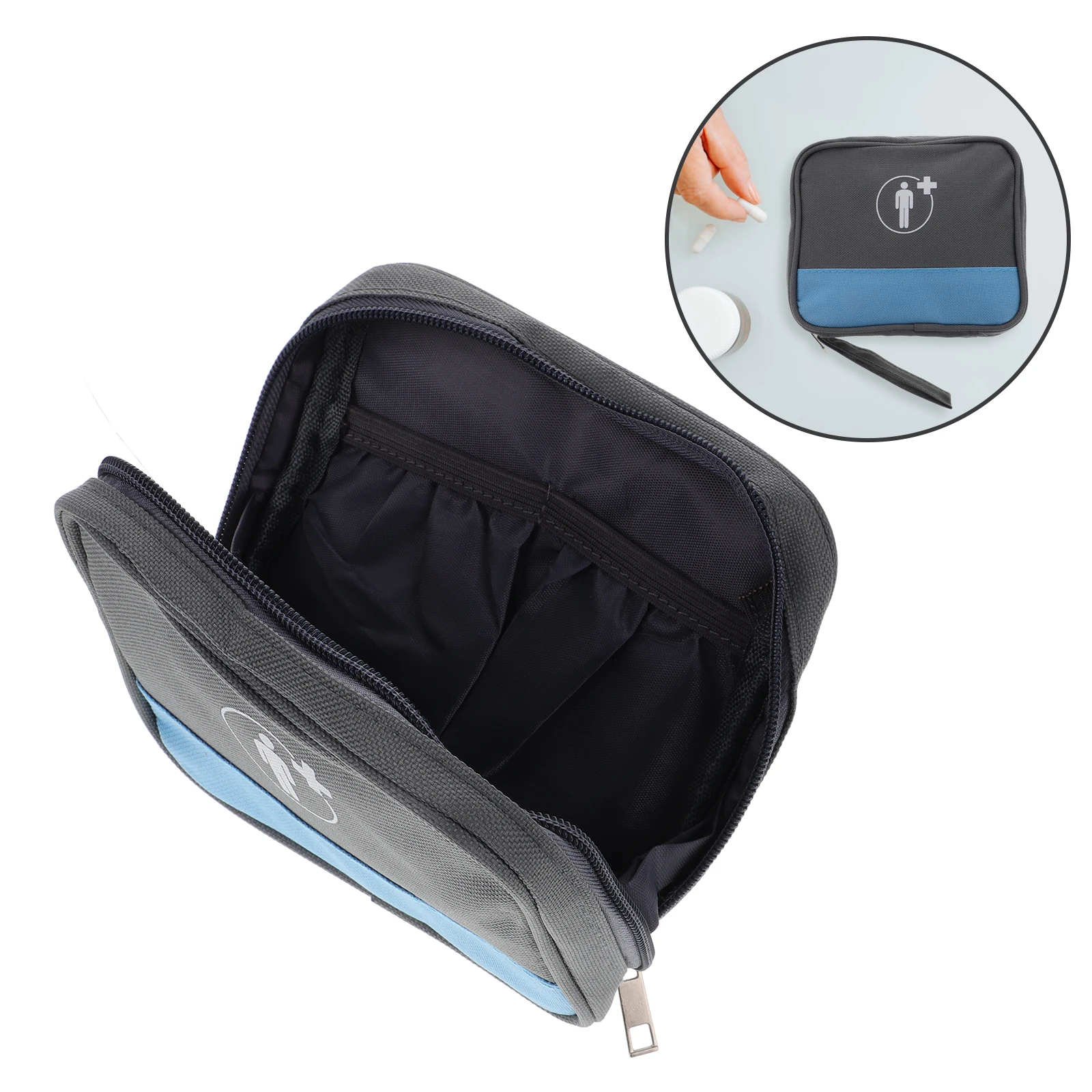 First Aid Kit Empty Medicine Organizer Bag Compact Lightweight Portable Storage Pouch Travel Medication Container Home Car