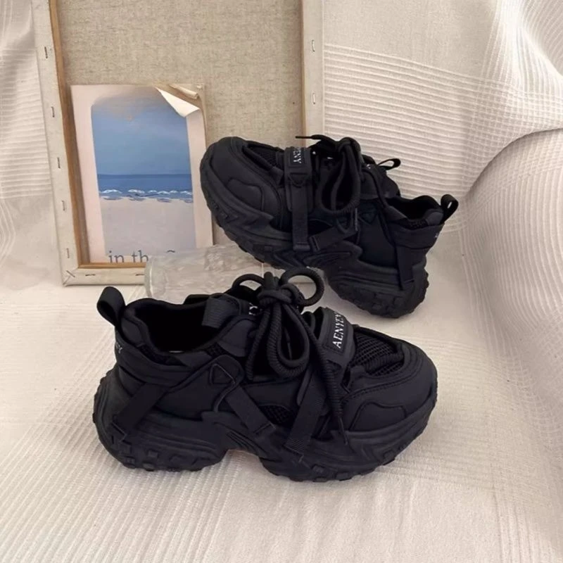 

Women's 2026 New Platform Dad Sneakers Thick Sole Wedge Casual Shoes Height Increasing Trendy Sports Footwear