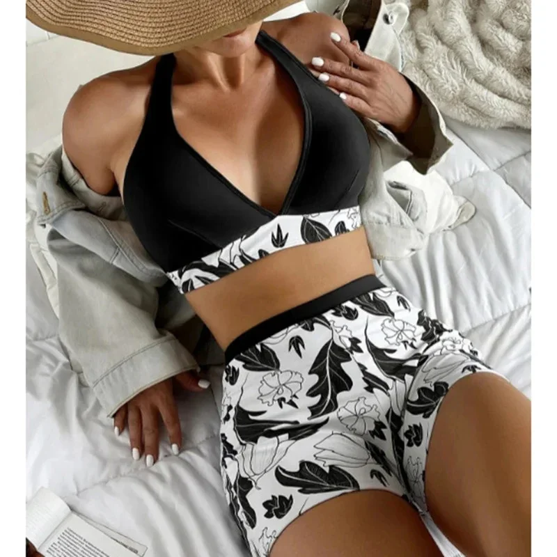 Women Swimsuit Summer Print s Tankini Sets Female Swimwear Sports Beach Wear Two-Piece Bathing Suit Girls Pool  Swimming Suit