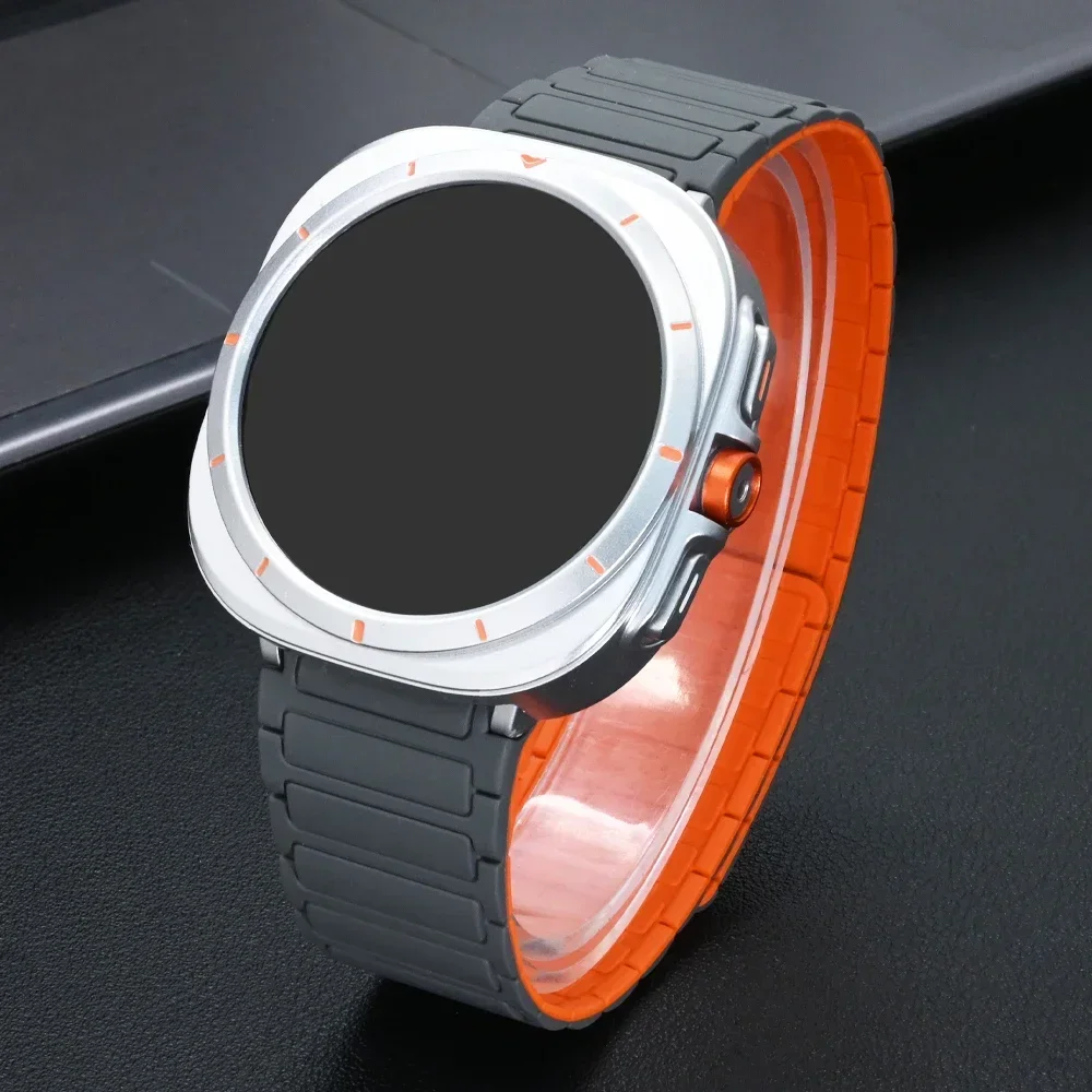 

Silicone Magnetic Band for Samsung Galaxy 7 6 44mm 40mm Bracelet+Case for Galaxy 6 7 40mm 44mm Change To Galaxy Ultra Loop Strap
