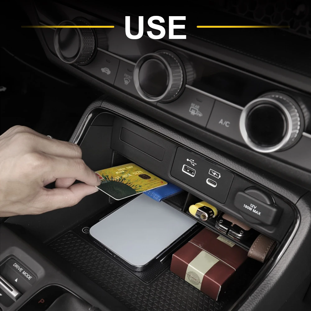 For Honda CR-V Center Console Organizer Tray 2023 2024 CRV Car Accessories ABS Material Secondary Storage Box Divider Insert