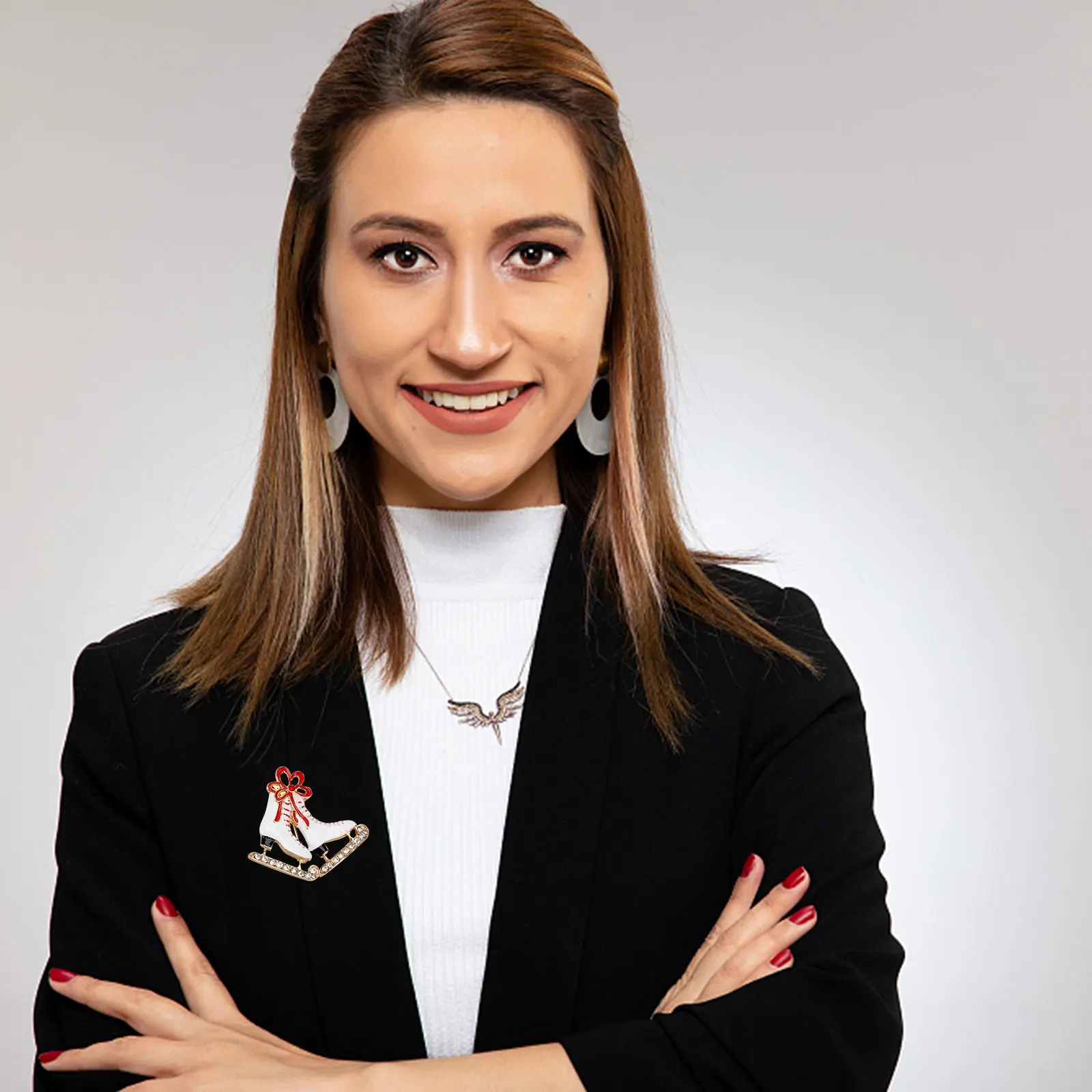 

2PCS Boot Brooch Delicate Breastpin Enamel Alloy Clothes Pin Christmas Gifts Sweater Corsage Zinc Badge Elegant Accessories