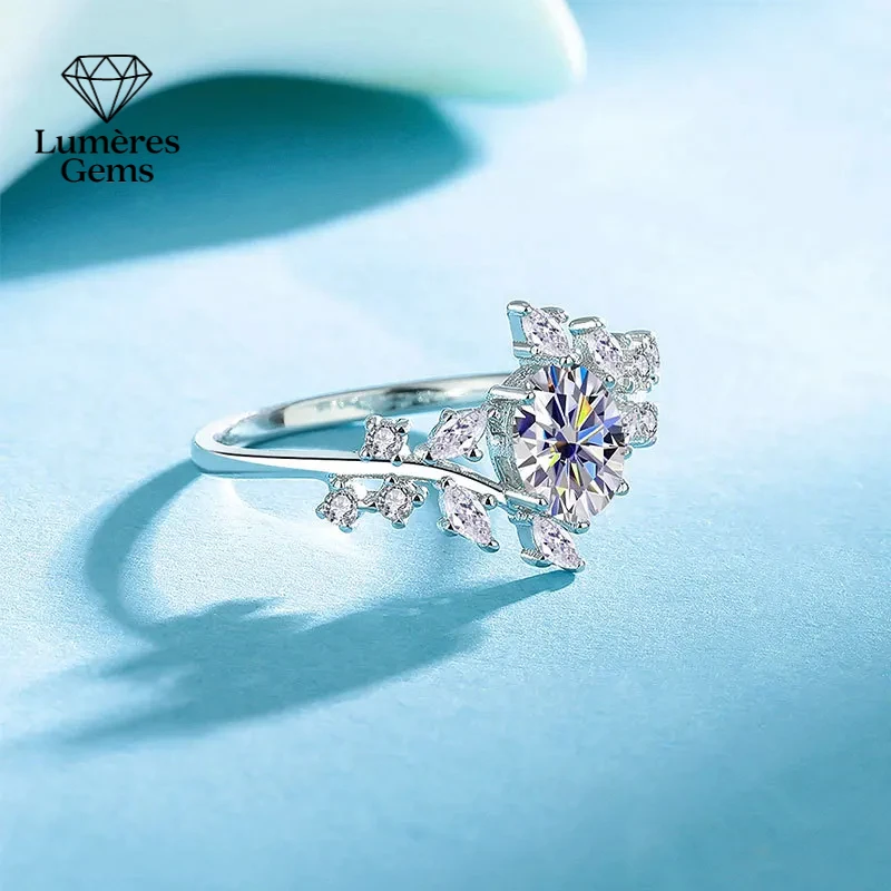 Lumères Gems PT950 Platinum Morganite Ring, in floral vine style. D-VVS1 quality. Exquisite and magnificent jewelry. Ideal gift