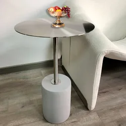 Tables basses nordiques au design moderne, coins ronds, bout en pierre, table d'appoint, meubles de salon, bureau Tavolo SY50CT