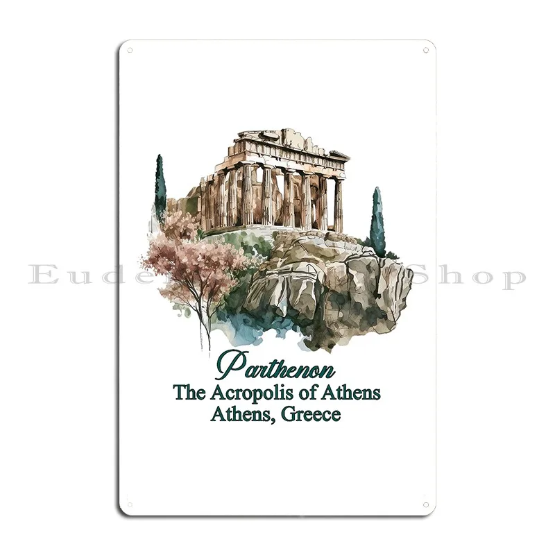 The Parthenon Travel Destination Metal Sign Retro Club Cinema Print Create Tin Sign Poster