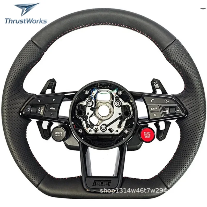 TOP 'S New RS Genuine Leather Steering Wheel One-Start / Driving Mode Knob Modification And Upgr