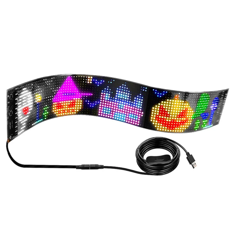 TOPPOINT 5V Programmable Smart LED Panel Pixels Matrix Display Blue Tooth Car Advertising Light LED Module Scrolling Text Sign