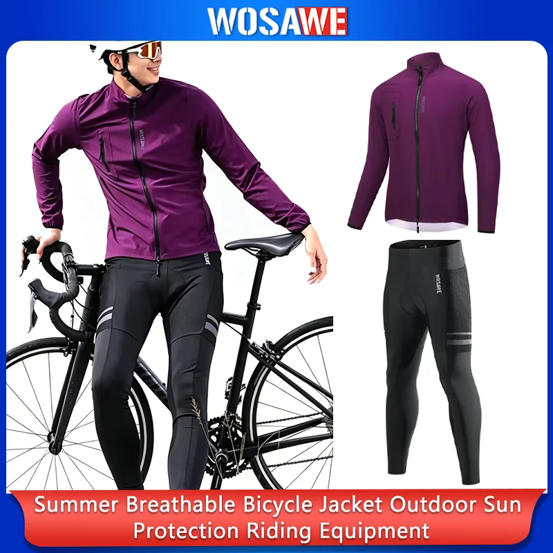 

WOSAWE Cycling Jackets Summer Breathable Bicycle Jackets Windbreaker Riding Outdoor Sunscreen Riding Equipment