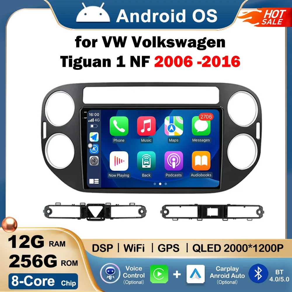 

NO 2 Din Android Car Radio Multimedia Video Player Stereo Carplay Auto 4G Head Unit GPS for VW Volkswagen Tiguan 1 NF 2006 -2016