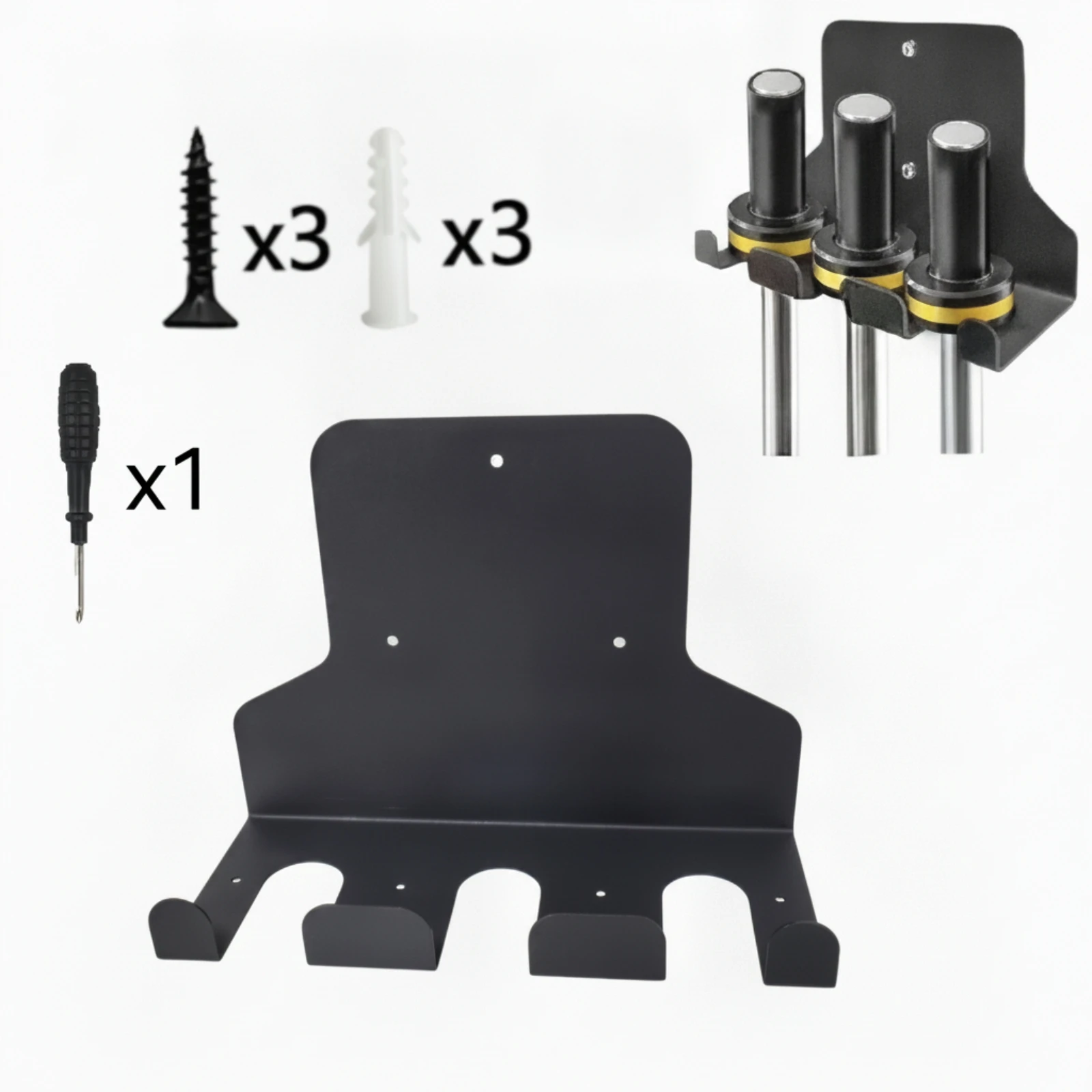 Bar Wall Rack Compact Metal Rack with Cradles Wall Mount Bar Hanger Easy to Install Barbell Hanger Safe