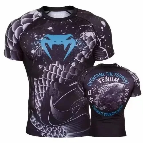 2024 frühling und Herbst Burst Mode männer Kurzarm T-shirt MMA Serie 3D Gedruckt T-shirt Training Atmungs Paar