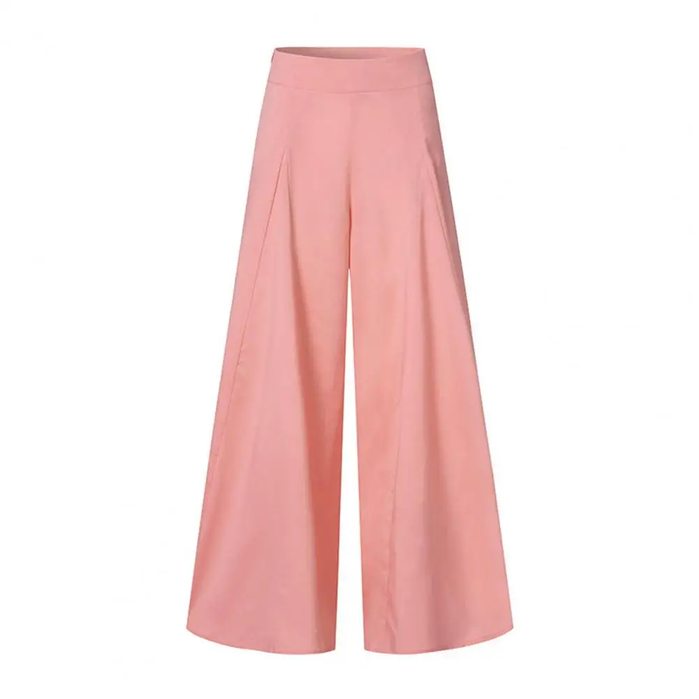 Fashion Women High Waist Wide Leg Pants Spring Autumn Female Elegant Flare Trousers Casual OL Solid Holiday Loose Long Pant