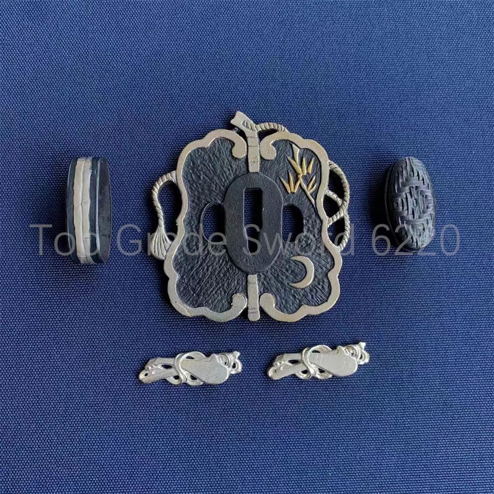 Amazing Copper Brass Gold Plated Silver Tsuba Handguard Fuchi Kashira Menuki For Real Japan Samurai Katana Sword Fittings
