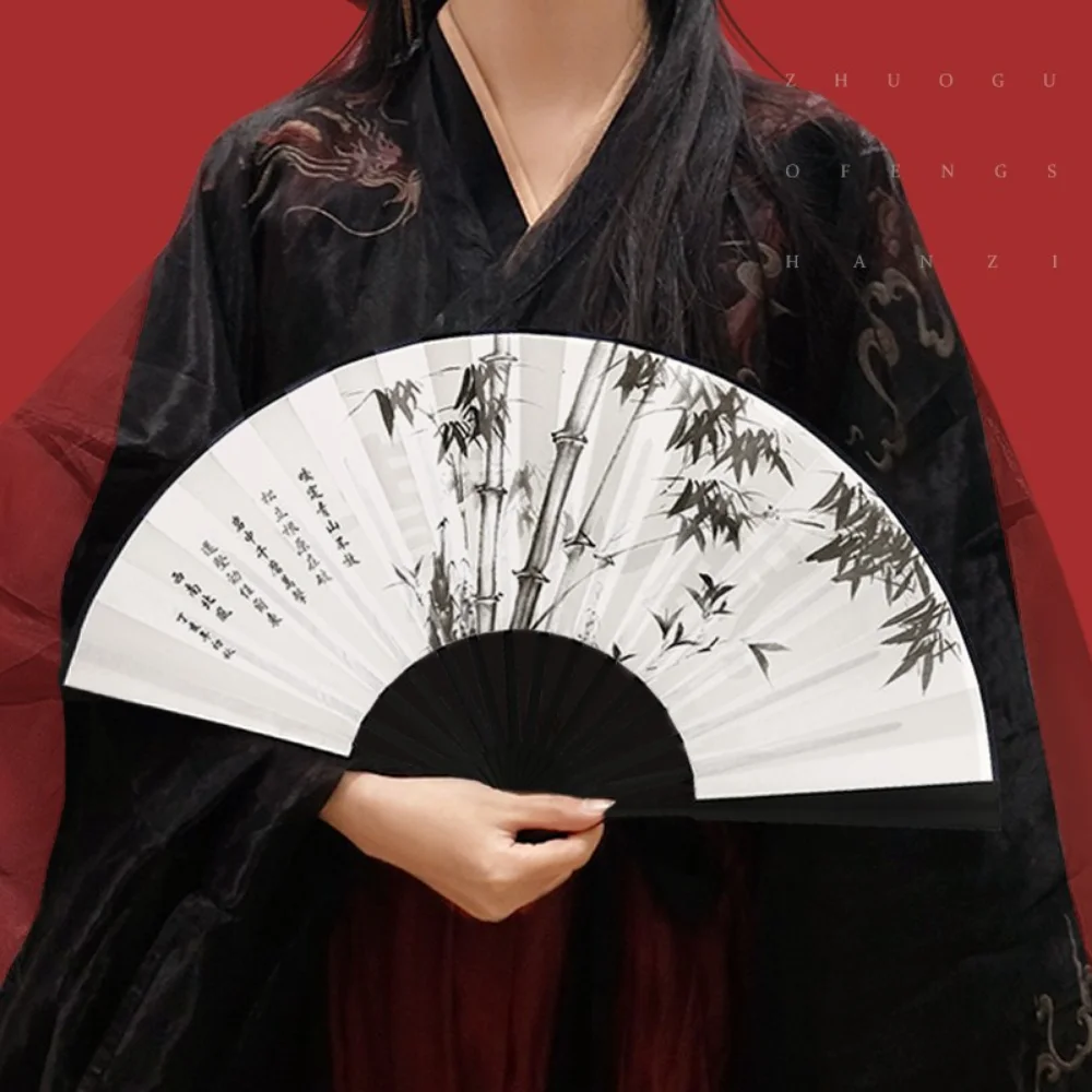 Ancient Folding Fan Chinese Scenic Spots Retro Classic Blank Fan Craft Silk Cloth Fan For Decoration Performance Gift Idea