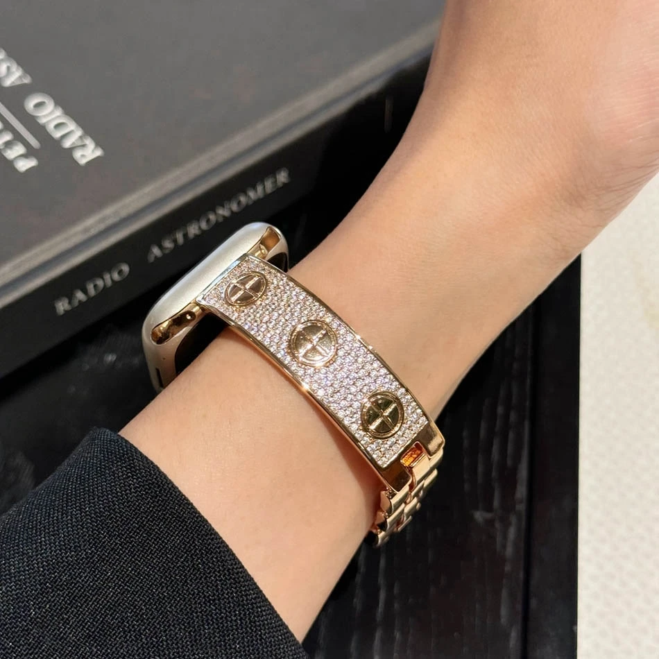Kompatybilny z paskiem Apple Watch 38 40 4142 44 45 46 49 mm Sparkling Diamond Bracelet iWatch Series 10 9 8 7 6 5 4 SE Ultra Strap — zdjęcie produktu 4