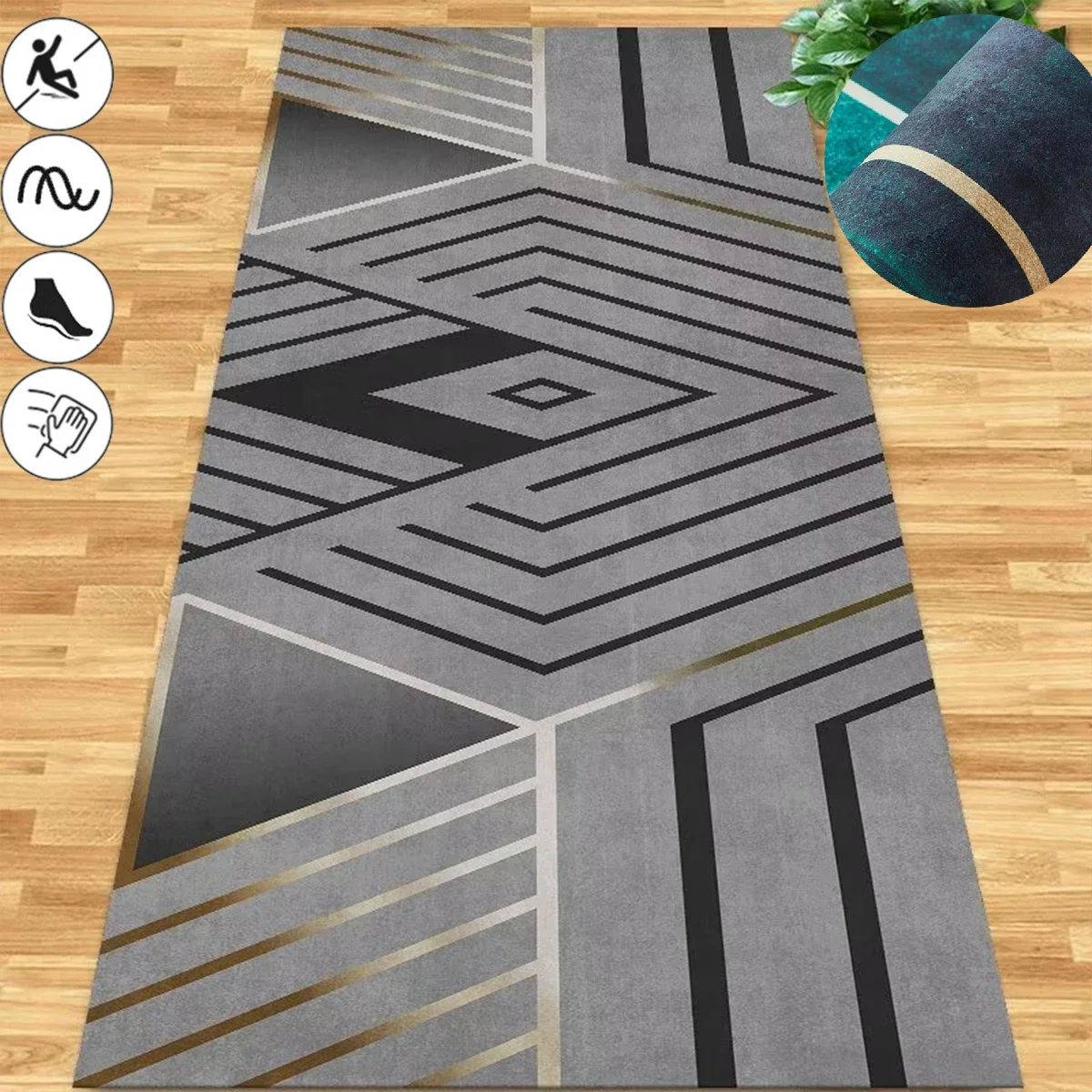 Nordic Simple Dark Gray Long Corridor Carpet Non-slip Modern Home Decoration Villa Stair Mat Can Be Customized Corridor Rug