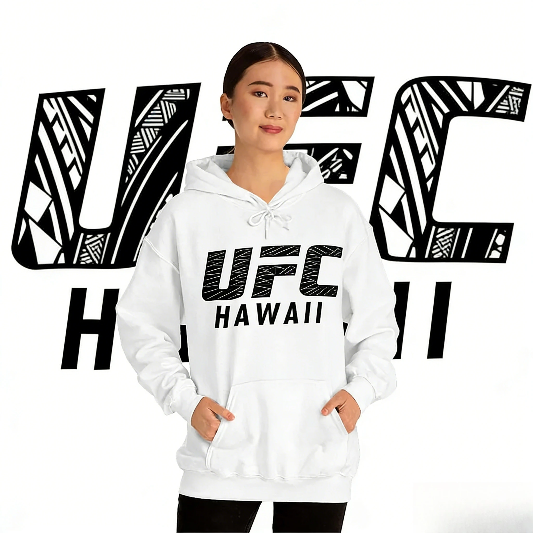 UFC Classic Logo Theme Hoodie 2025-26 Autumn/winter Pure Cotton Loose Casual Oversized Men's and Women's Fashion Trend Hoodie