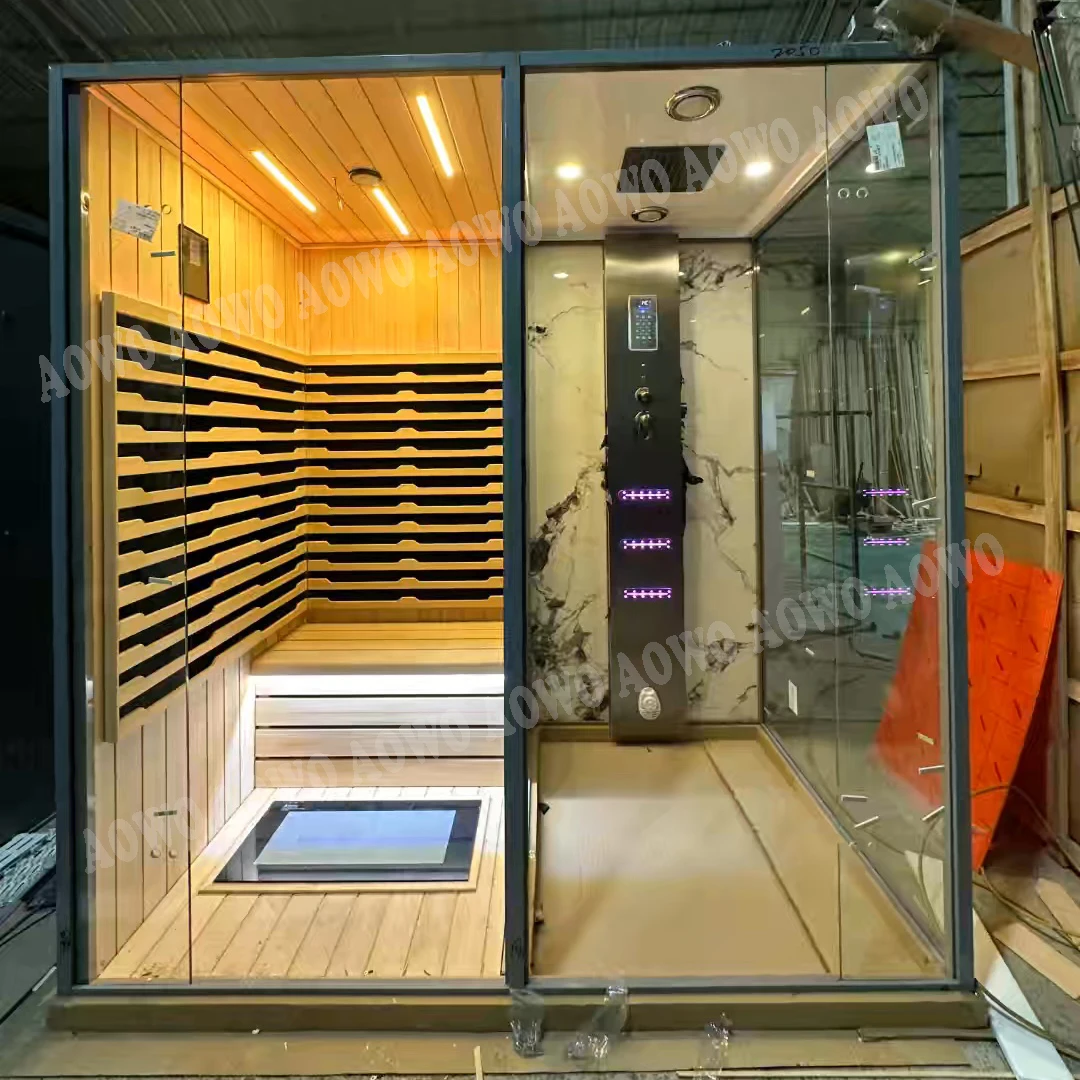 Walk In Turkish Salt Bath Spa Hamman Shower Massage Music Club Sauna Panoramica A Legna Esterno 8 10 Persone Outdoor Sauna