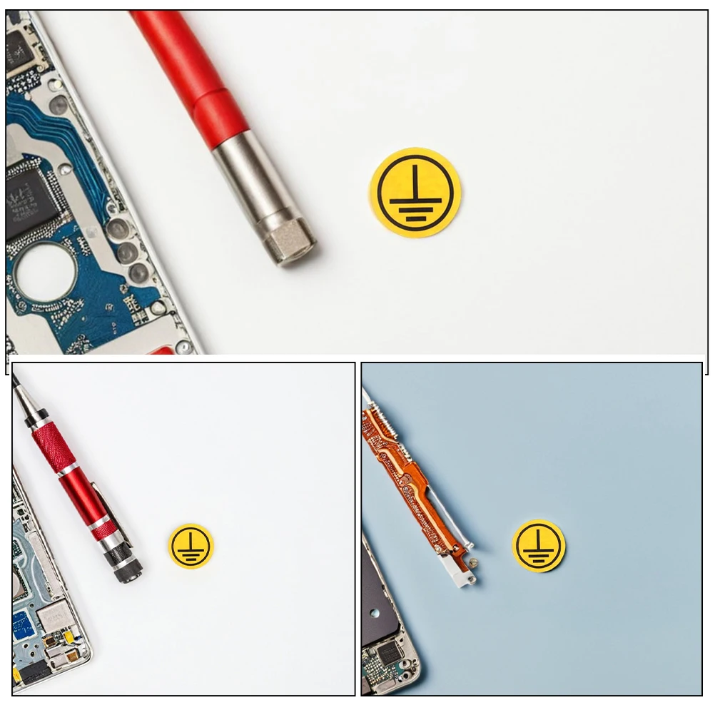 15 قطعة من ملصقات السلامة: ملصقات رمز الأرض عالية الوضوح مادة Pp للاستخدام الصناعي للتحذير الكهربائي #2