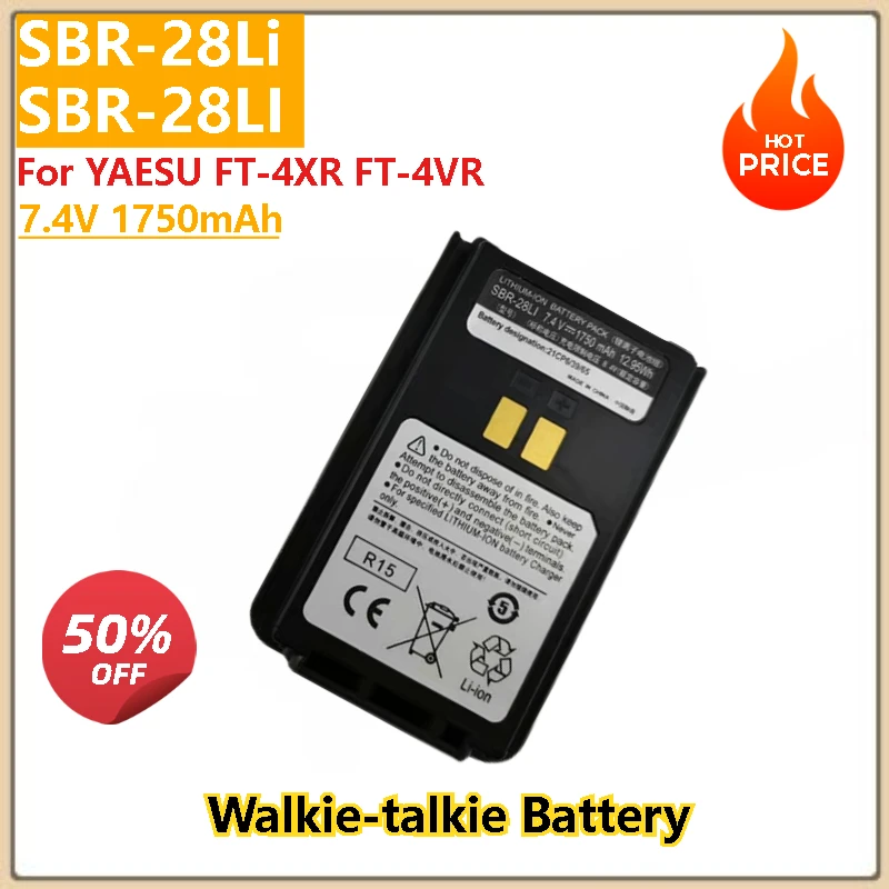 

SBR-28Li SBR-28LI 7.4V 1750mAh Battery for YAESU FT-4XR FT-4VR Walkie-talkie High Quality