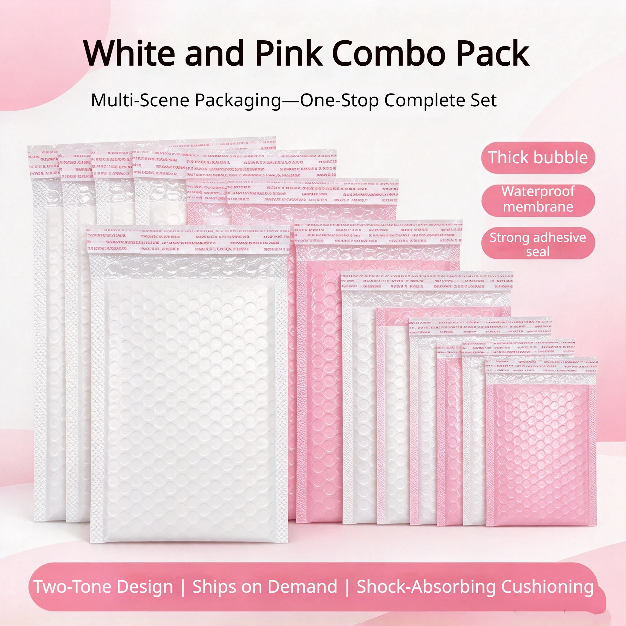 20Pcs Bubble Envelopes Bag Waterproof Foam Bubble Mailers Express Shipping Envelope Bags Self Seal Packaging Organizer