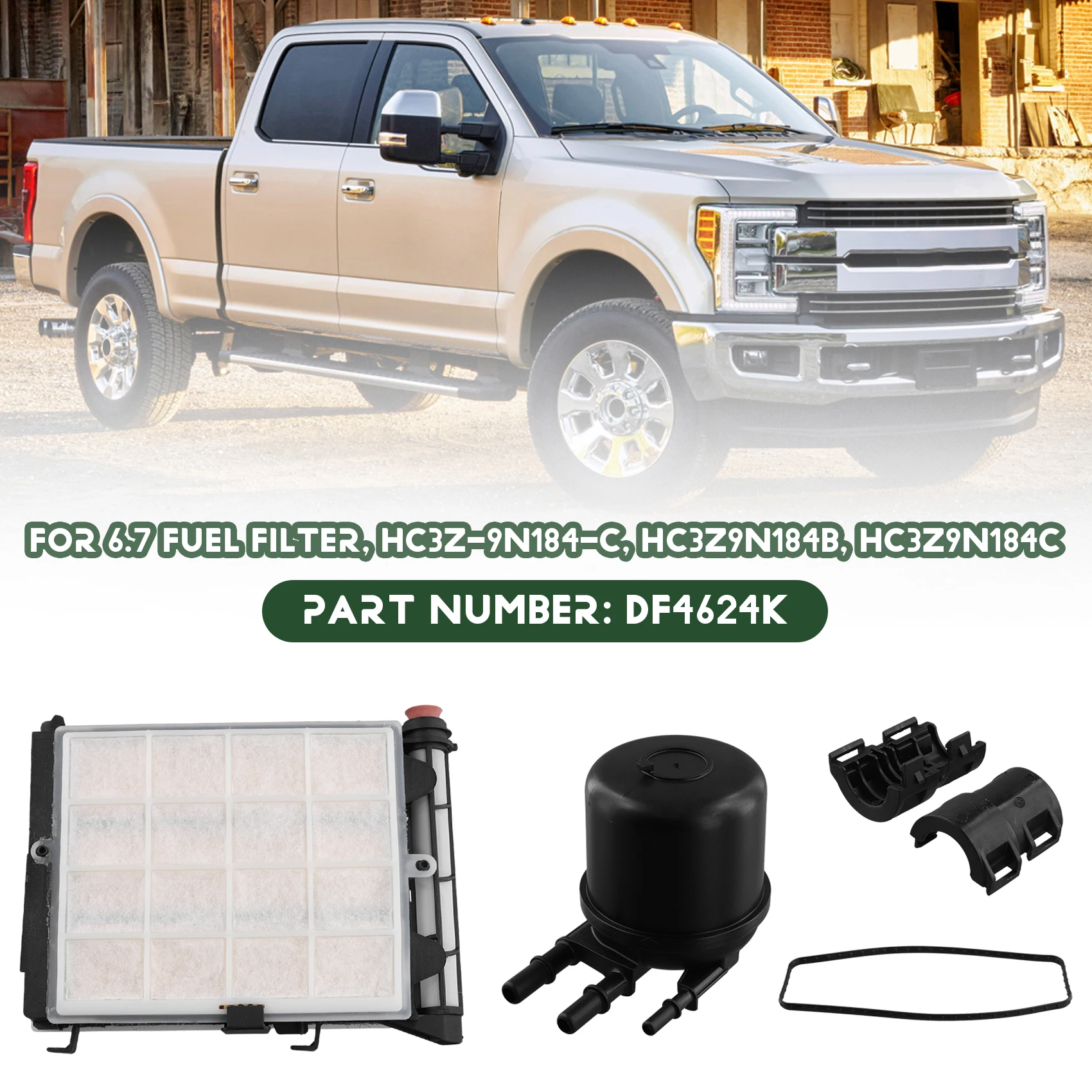 6.7 Powerstroke فلتر وقود الديزل لفورد F-250 F-350 F-450 F-550 V8 2017-2022 HC3Z9N184B DF4624K