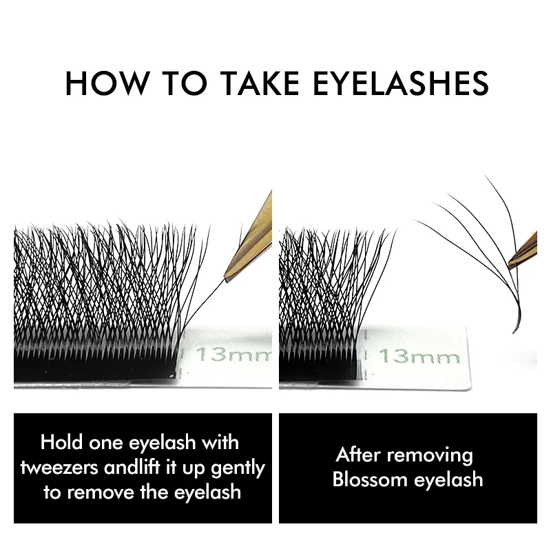 NATUHANA W Shaped 4D 5D 6D Clover Eyelash Extensions Individual Premade Russian Volume Fan Soft Natural Mink False Lashes Makeup
