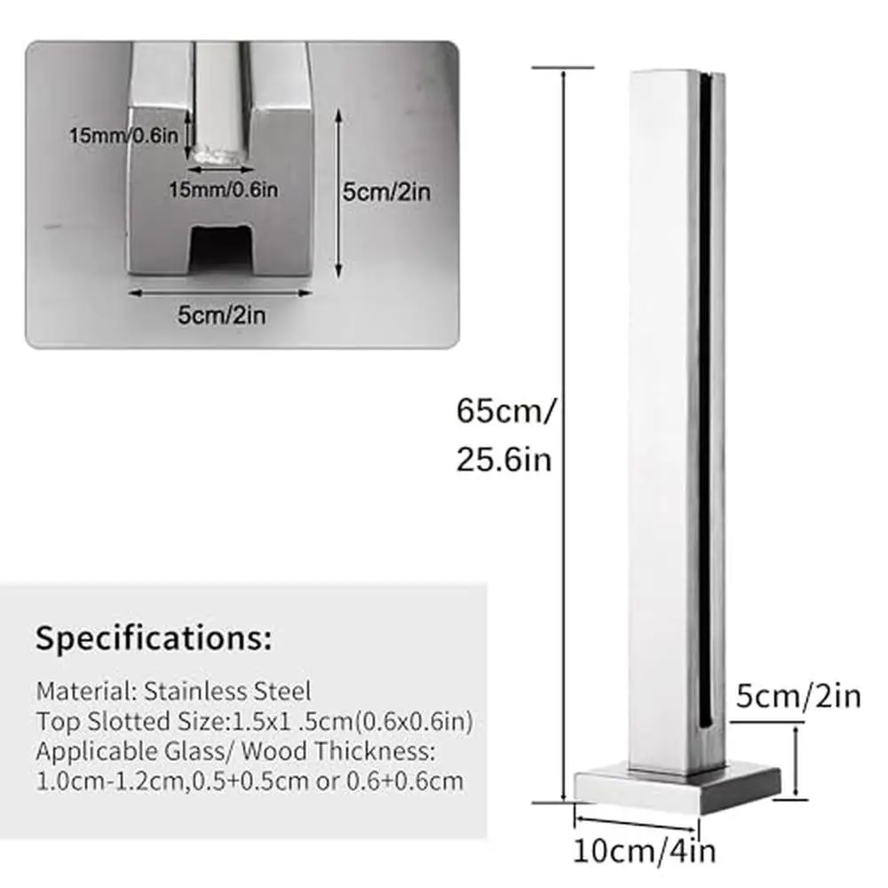 Glass Stair Railing Post System Stainless Steel 304 Balusters 10-12mm Glass DIY Easy Install Indoor Outdoor Guardrails Balcony