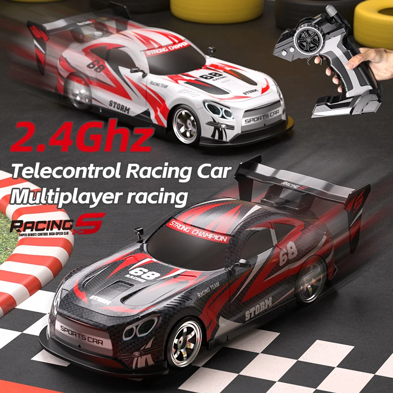 1/16 RC Car Racing Drift Eletric Vehicle with Light Music Radio Control Car Buggy Off-Road Cars Trucks Toys for Boys Children