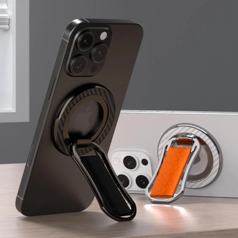 Magnetic Phone Ring Holder Foldable 360° Rotating - Strong N52 Magnet for iPhone 16/15 Pro Samsung S24, Universal Phone Stand