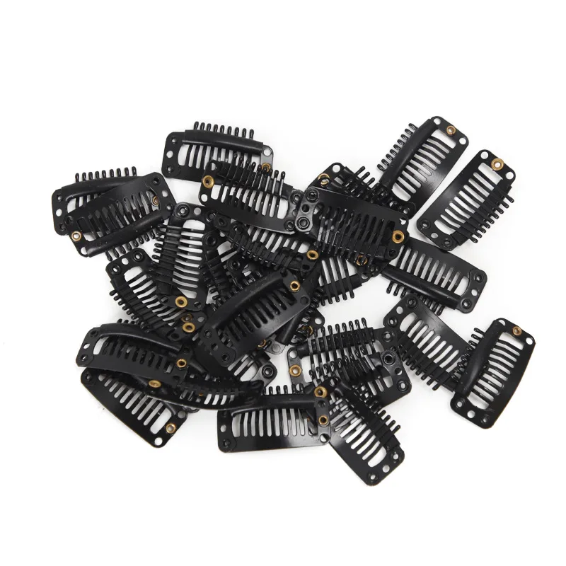 Wig Stainless SteelBBClip Black painted windproof nine-prong wig water drop clip Accessories and auxiliary materials