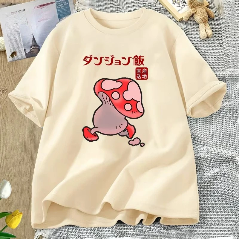Delicious in Dungeon Mushroom T-shirts Women Men Short Sleeve Tshirt Cotton Unisex O Neck Casual Tee Shirt Womans Clothing Tops