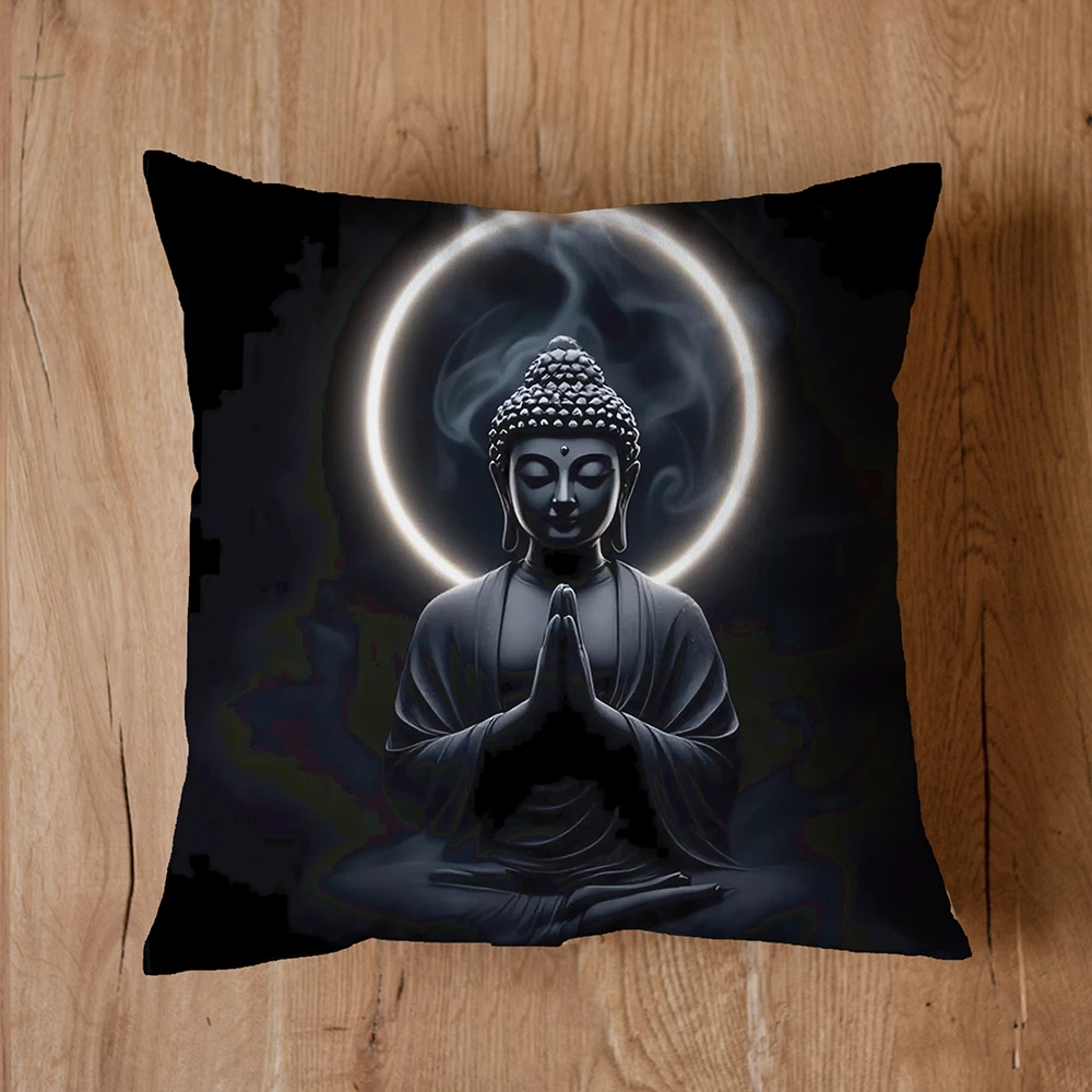 Meditative Buddha Statues Pillow,Customized Buddha Pillow,Photo Pillows,Personalized Pillow From Photo,Memorial Gift
