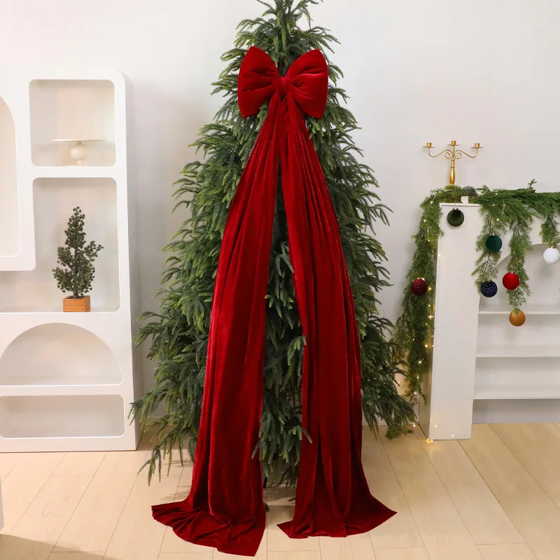 

Extra-Large Christmas Tree Bow Velvet Christmas Bow Wine Red Bow for Holiday Display Christmas Tree Doorway Decorations Holiday